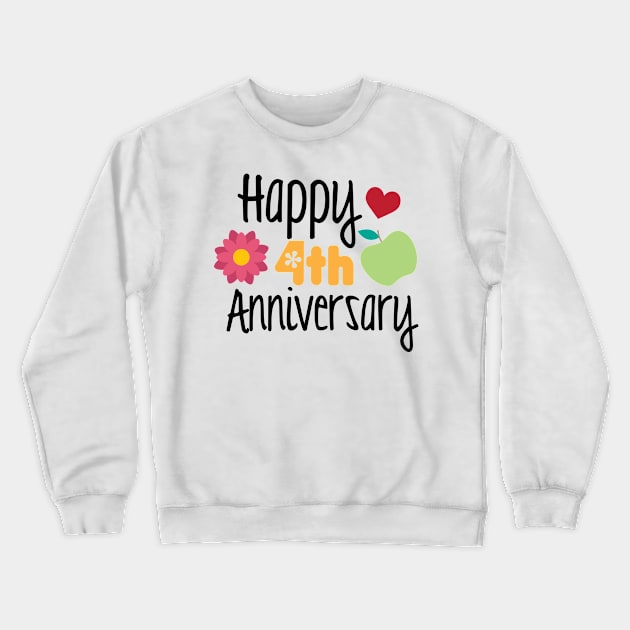 Happy 4th Anniversary Crewneck Sweatshirt by justSVGs